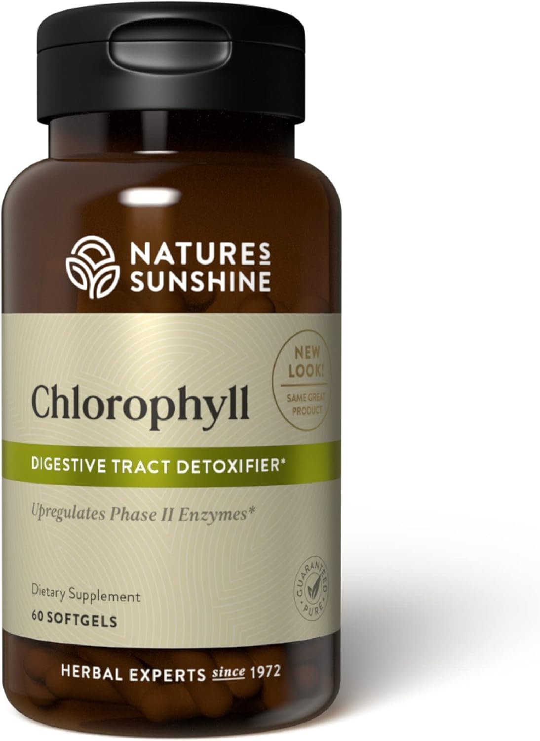 Nature's Sunshine Chlorophyll, 60 Softgel Capsules: Support Digestion, Immunity & Detoxification with Internal Deodorant Benefits. Easy-to-Swallow Capsules Promote Overall Well-Being & Energy