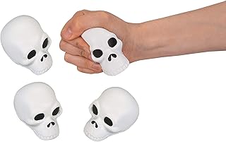 Halloween Skull Squish Stress Relaxable Balls - Set of 12 - Halloween Party Favor Toys