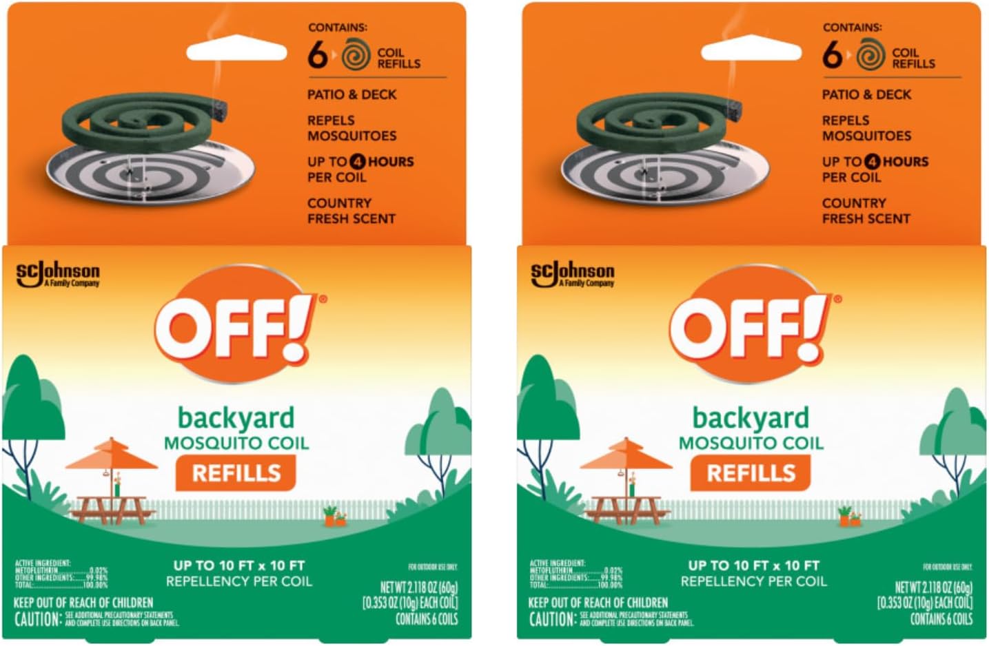 OFF! Mosquito Coil Refills 6 Count (Pack of 2)