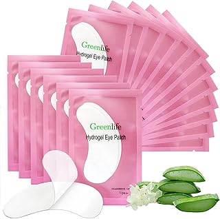 100 Pairs GreenLife Natural Hydrogel Eye Gel Pads - Collagen and Aloe Vera Patches for Under Eyes - Eyelash Extension Kit