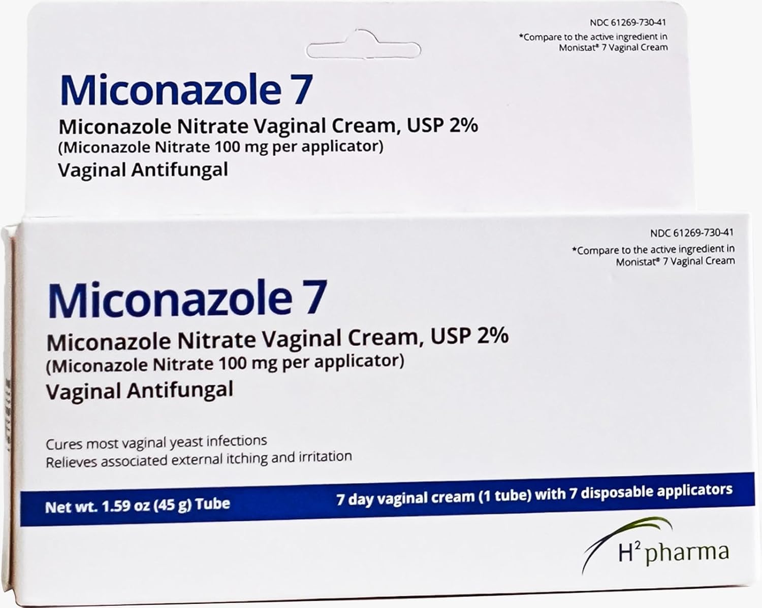 Miconazole 7 - Miconazole Nitrate Vaginal Cream, USP 2%, 1.59 oz Tube - Antifungal for Yeast Infection, Relieves Itching