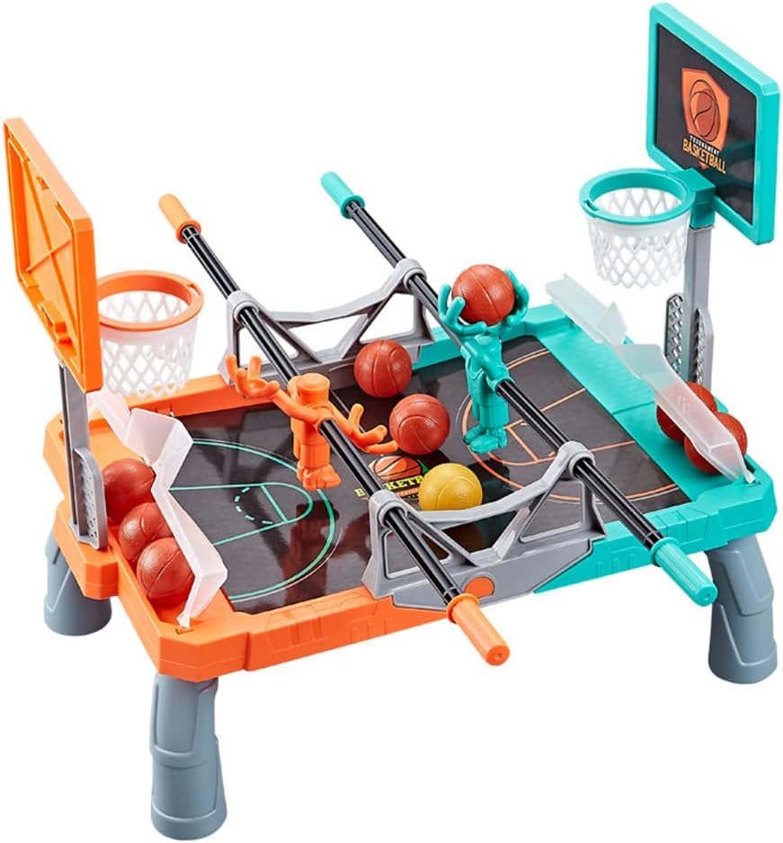 SASKATE Foosball Throw Game, Shoot Basketball Table Game, Interactive Desktop Double Basketball Toy, Double Fingertip Shooting Table Top Games, for Childs (color1)