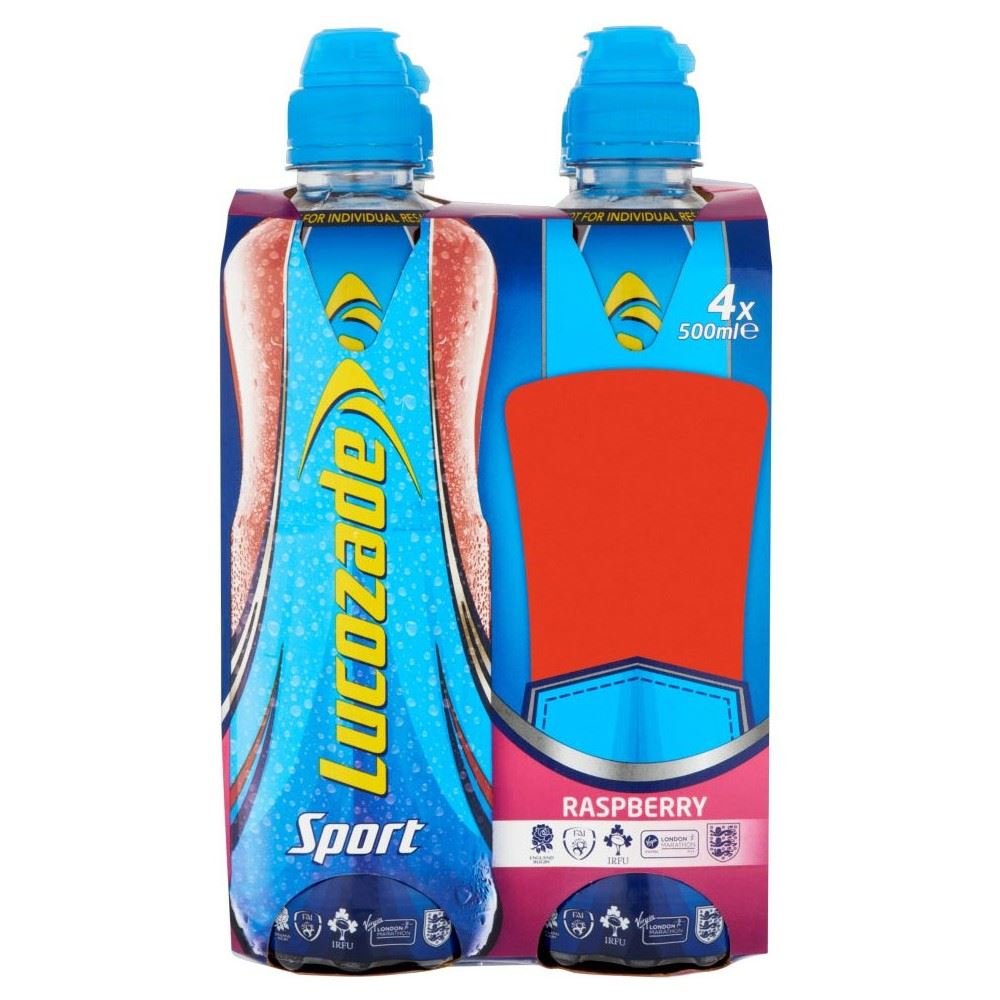 Lucozade Sport Body Fuel Raspberry (4x500ml) - Pack of 2