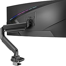 WALI Single Monitor Gas Spring Desk Mount, Heavy Duty Monitor Arm for Ultrawide Screen up to 35 inch, 33 lbs. Fully Adjustable, Mounting Holes 75 and 100 (GSM001XL), Black