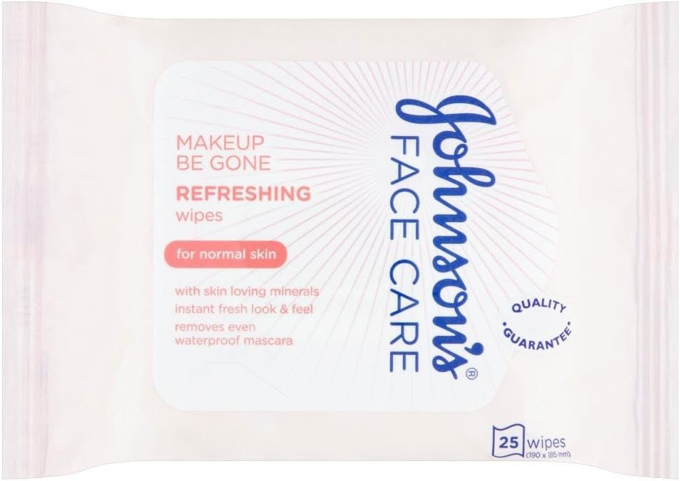 Johnson's Face Care Make Up Be Gone Refreshing Wipes - Pack of 25