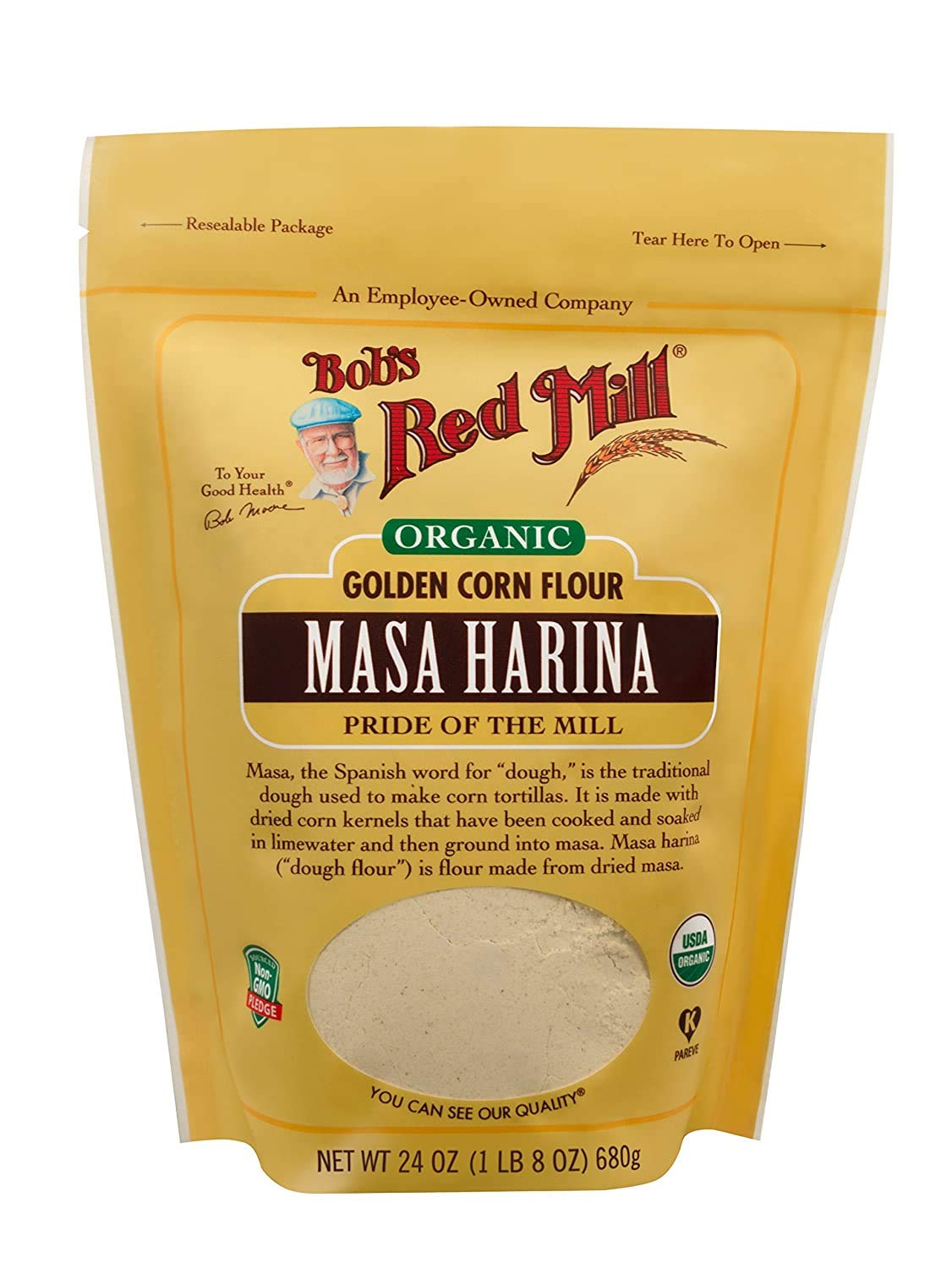 Bob's Red Mill Organic Masa Harina Corn Flour 24 Ounce (Pack of 2)