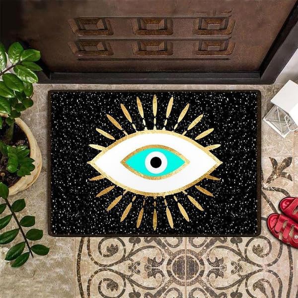 Evil Eye Doormat Front Door Rug Outdoor Indoor Hobby Lobby Door Mat Entrance Mat Doormat Rug Housewarming Gift Family 30x18 Inch