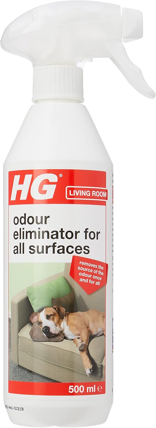 HG Odour Eliminator for All Surfaces, Smell Remover for Soft Furnishings, Effective Urine Neutraliser & Pet Odour Eliminator, Carpet Furniture & Room Deodoriser Spray - 500ml