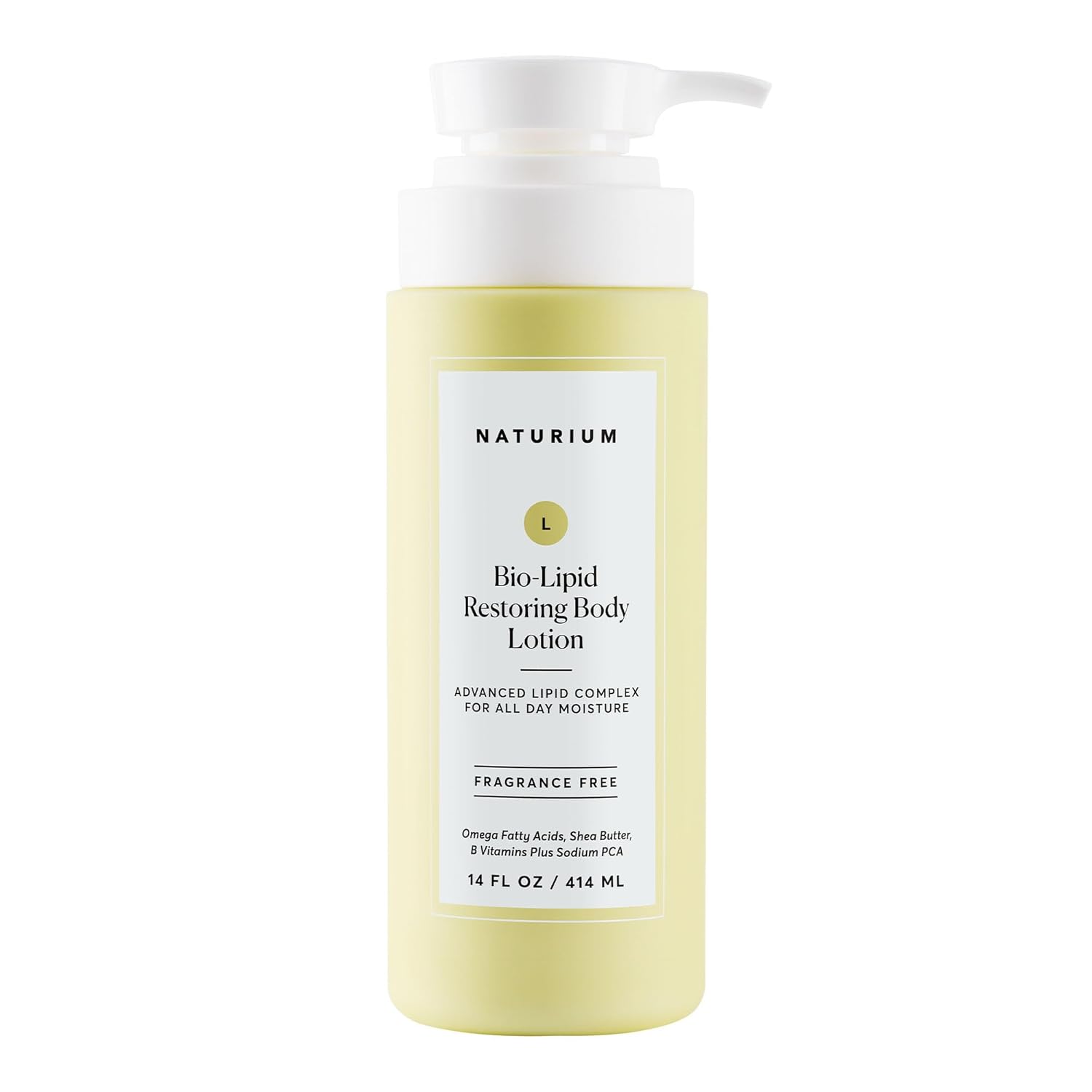 Naturium Bio-Lipid Restoring Moisturizing Body Lotion with Shea Butter, Fragrance Free, 14 oz