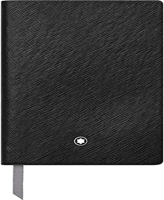 Montblanc Fine Stationery 118036 Notebook Black Leather Cover Lined Pages 14 x 9 cm