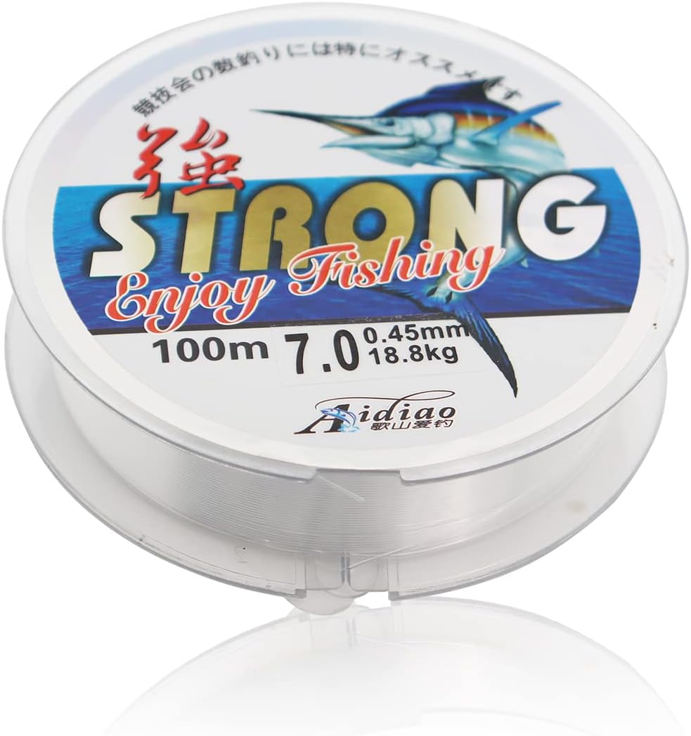 100 Meters Fishing Line, 0.45mm Strong Fishing Wire 41LB Clear Monofilament Wire String Transparent Sewing Thread Invisible Nylon Threads for Jewellery Beading Making Hanging Decorations