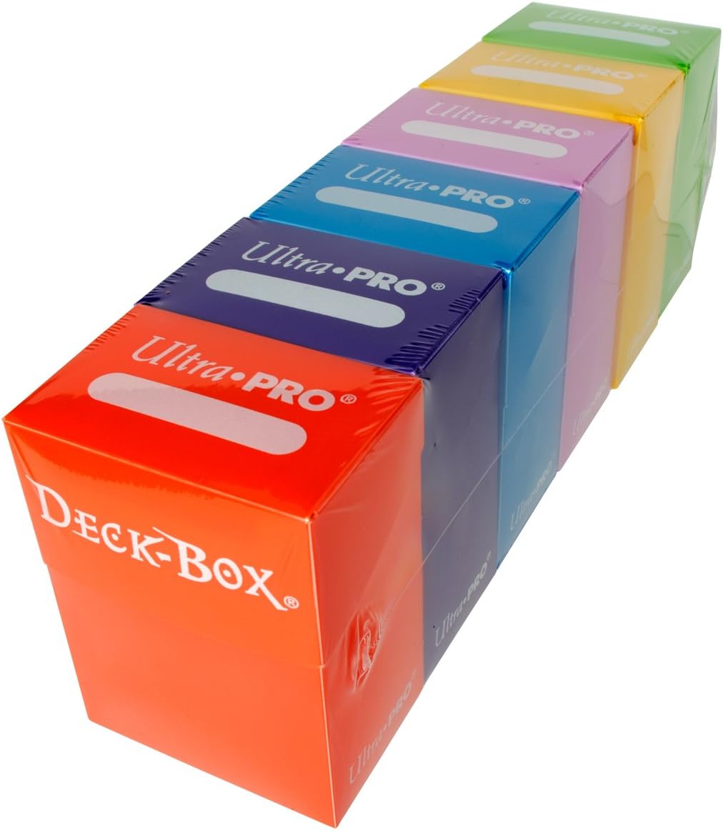 Ultra Pro Deck Box, Set of 6 (Orange, Purple, Light Blue, Pink, Yellow, Light Green)