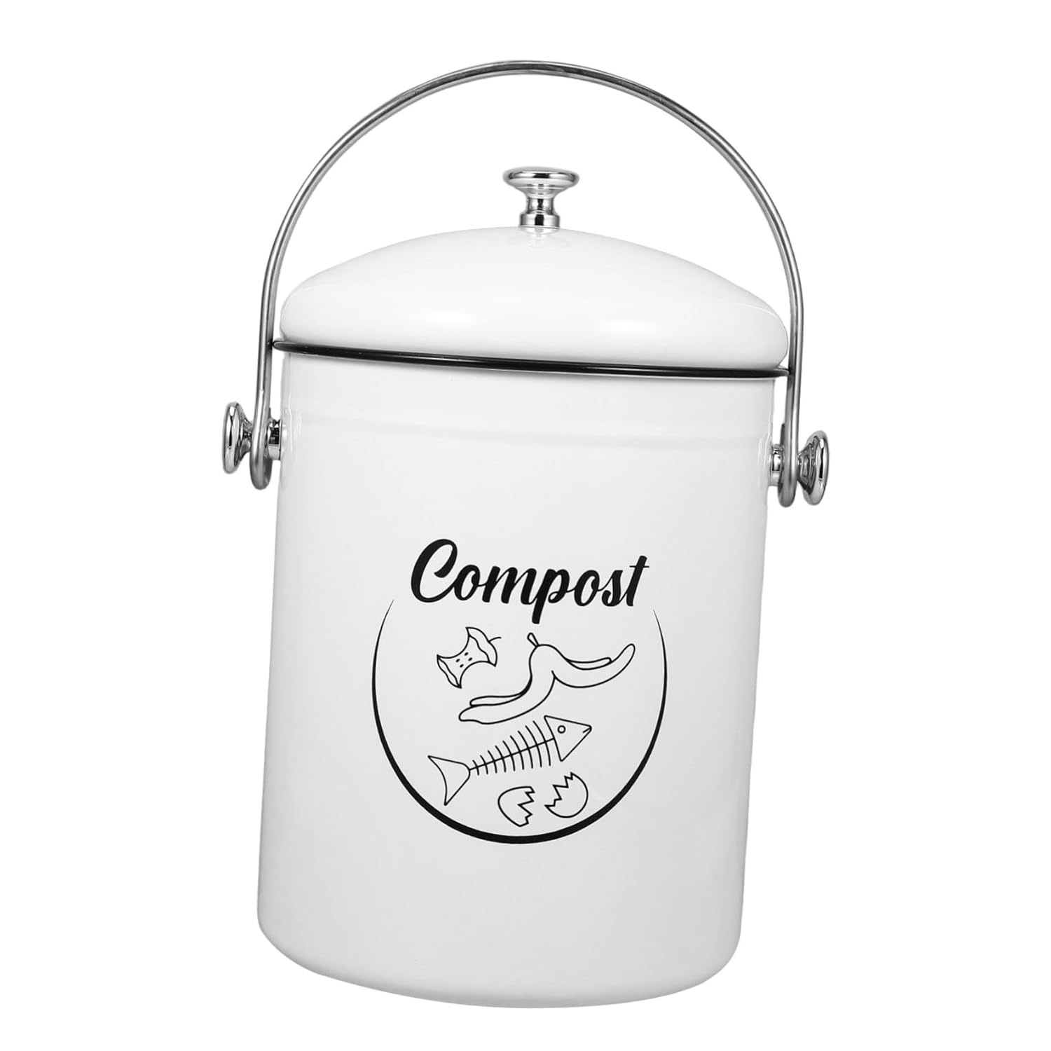 Countertop Compost Bin Kitchen Waste Can with Lid 5l Kitchen Trash Can Iron Home Compost