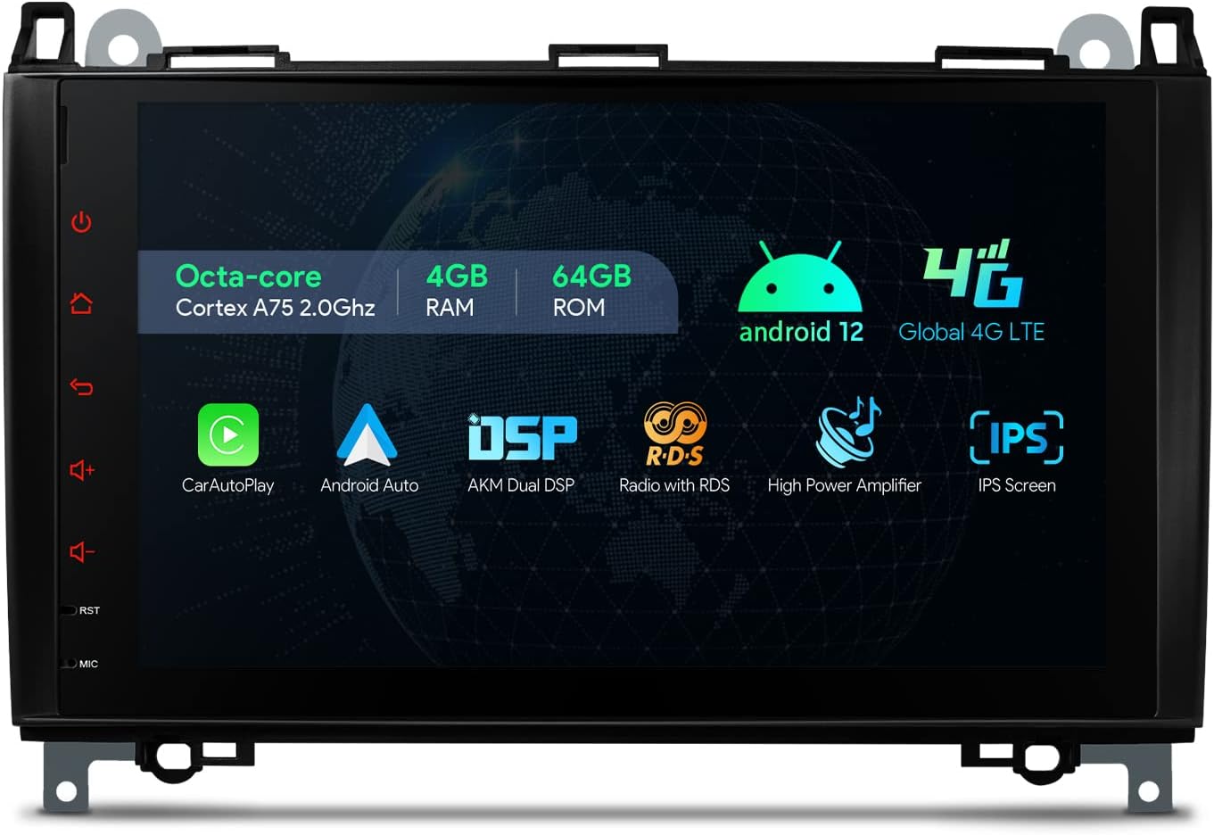 XTRONS 9" Android 13 Octa-Core 4+64GB Car Stereo Radio Player IPS HD GPS Navigation Upgrade DSP Global 4G LTE Bluetooth Car Play Support AHD Cam DVR TPMS DAB+ for Mercedes Benz W169 W245 W639 W906