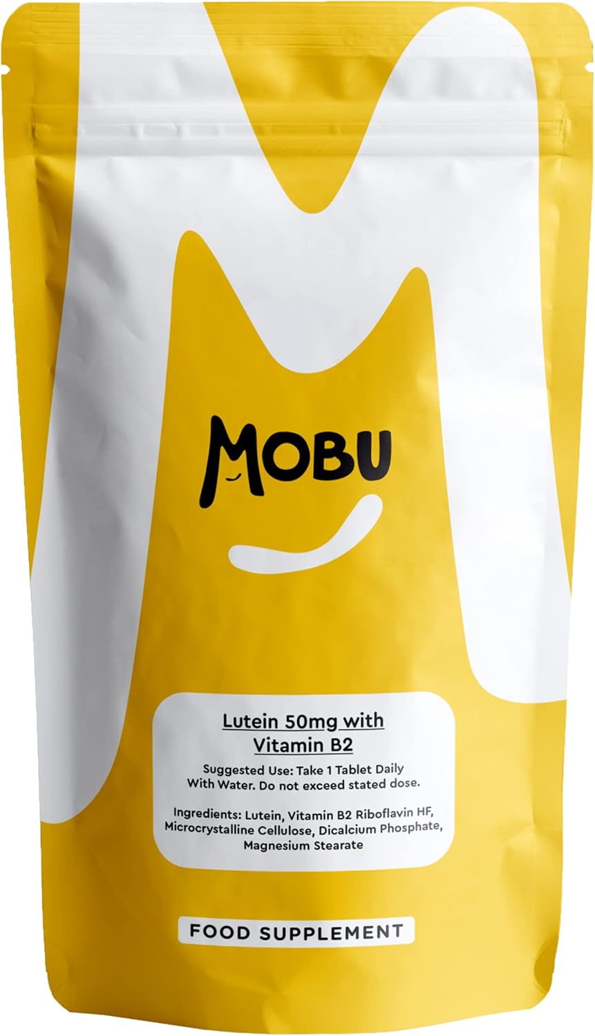 Lutein 50mg and Vitamin B2 | 120 Tablets | Vision Support | Eye Care Supplement | Eye Vitamins | Vegan GMP Approved | MOBU UK