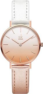 SHENGKE SK Ultra Thin Minialist Women Watches Simple Two Hands Ladies Dress Watch Leather Strap