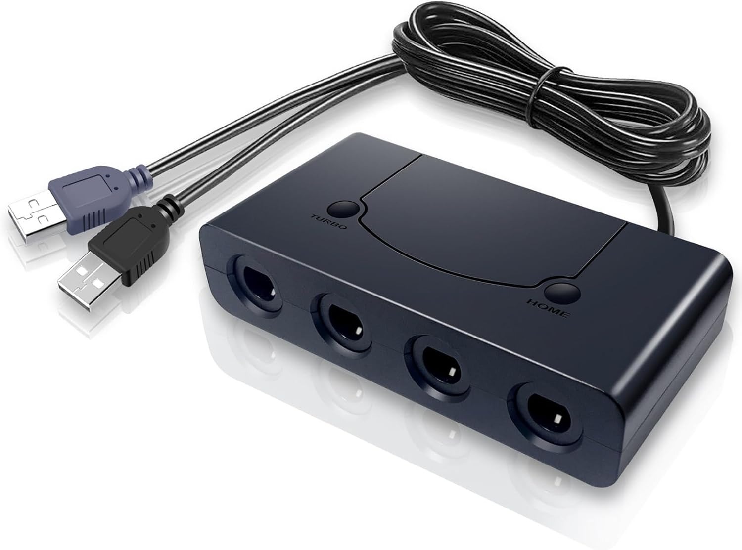 Gamecube Controller Adapter for Switch/Switch 2/Wii U/PC,4 Ports, Turbo,Home Function with 2.2m Cable