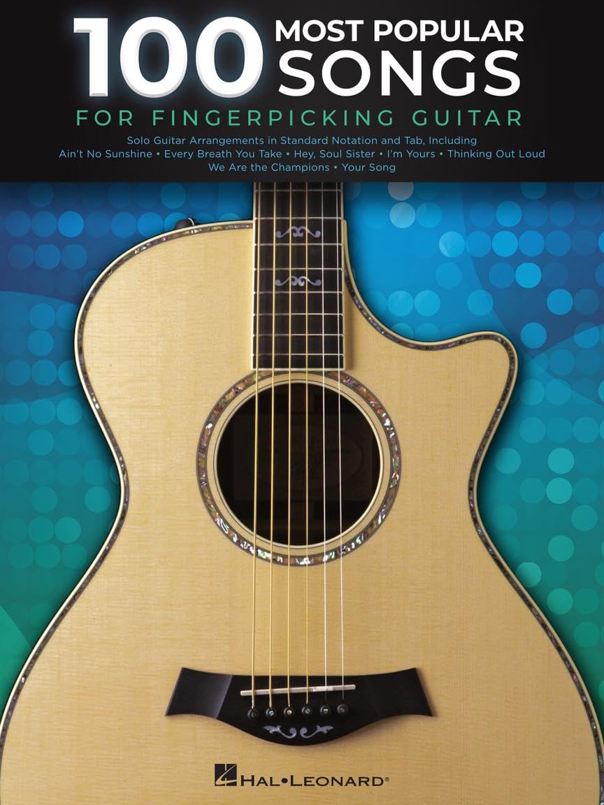100 Most Popular Songs for Fingerpicking Guitar | Solo Guitar Songbook with Tablature and Standard Notation | Fingerstyle Sheet Music Book for Acoustic Guitarists | For Beginner Student and Teacher