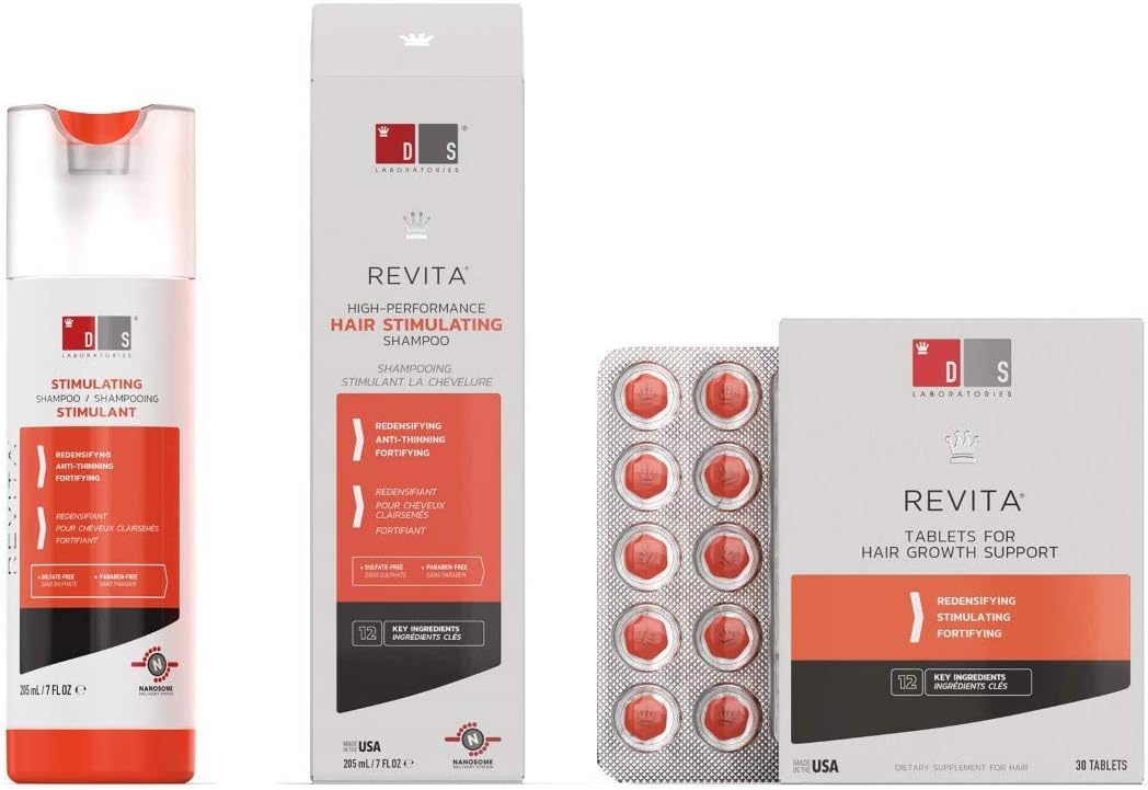 Revita Hair Growth Kit w/Stimulating Shampoo & Growth Supplement Tablets for Men & Women (All Types of Hair Loss)