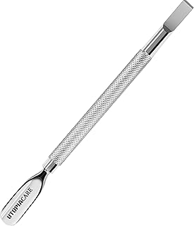 Utopia Care Cuticle Pusher Tool and Spoon Nail Cleaner - Professional Grade Stainless Steel Cuticle Remover and Cutter - Durable Manicure and Pedicure Tool - for Fingernails and Toenails (Silver)