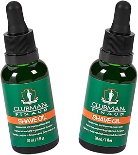 Clubman Pinaud Shave Oil, Beard Oil, Moisturizes and Improves Razor Glide, 1 oz. (2-Pack)