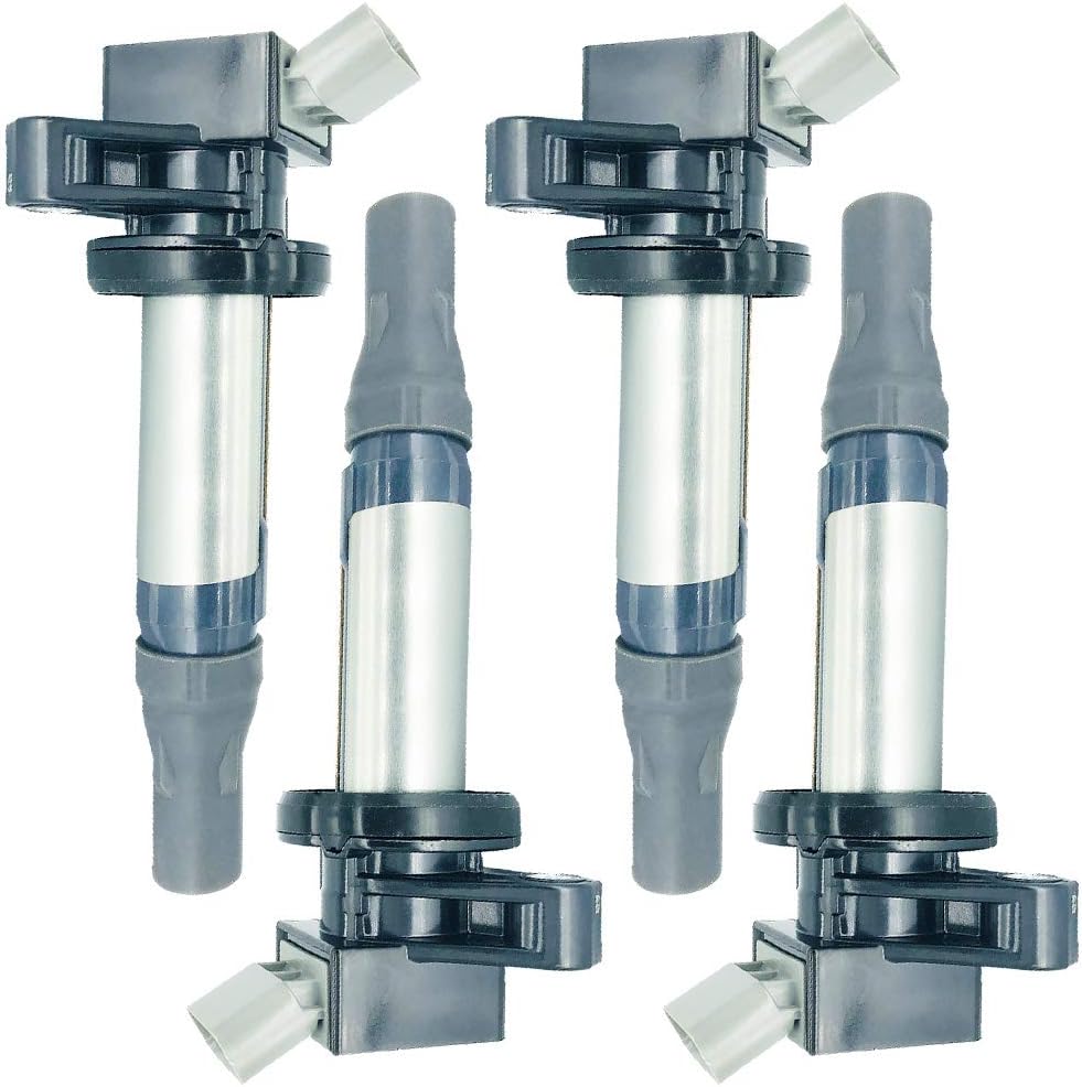 Set of 4 Ignition Coil Pack Compatible With Toyota Pixis Daihatsu Cuore VII Sirion M3 1KR-FE Engine 1.0 1.3 1.5 2005- Replaces OEM 19500-B2050 19500-B2051 19500-B2040 19500-B2030 ICC-1501 (4)