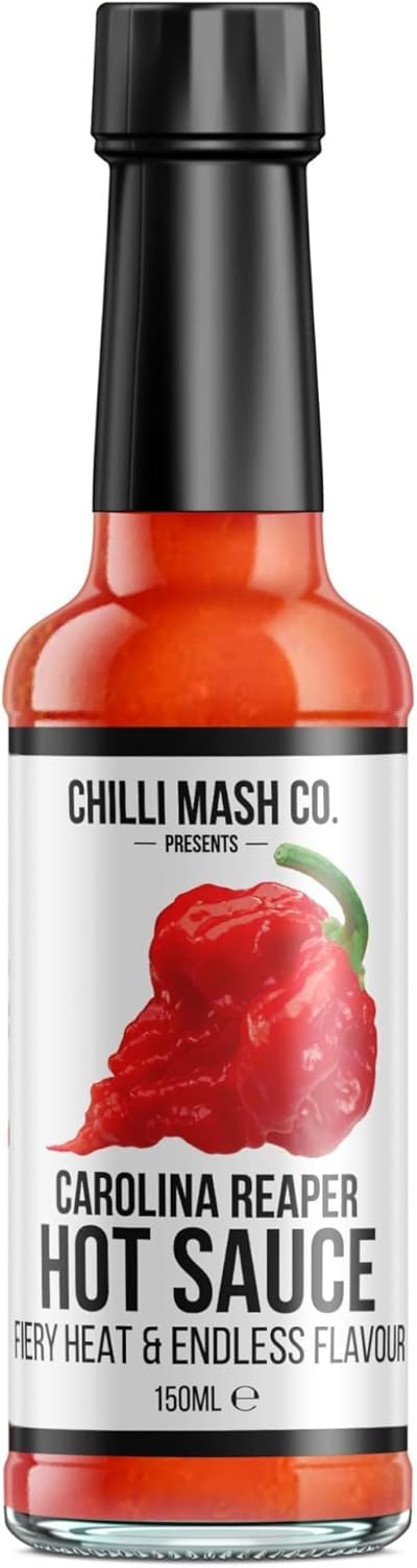 Carolina Reaper Hot Chilli Sauce 150ml - Chilli Mash Company - Vegan Citrus Hot Sauce Made with Mango, Passionfruit and the World's Hottest Chilli