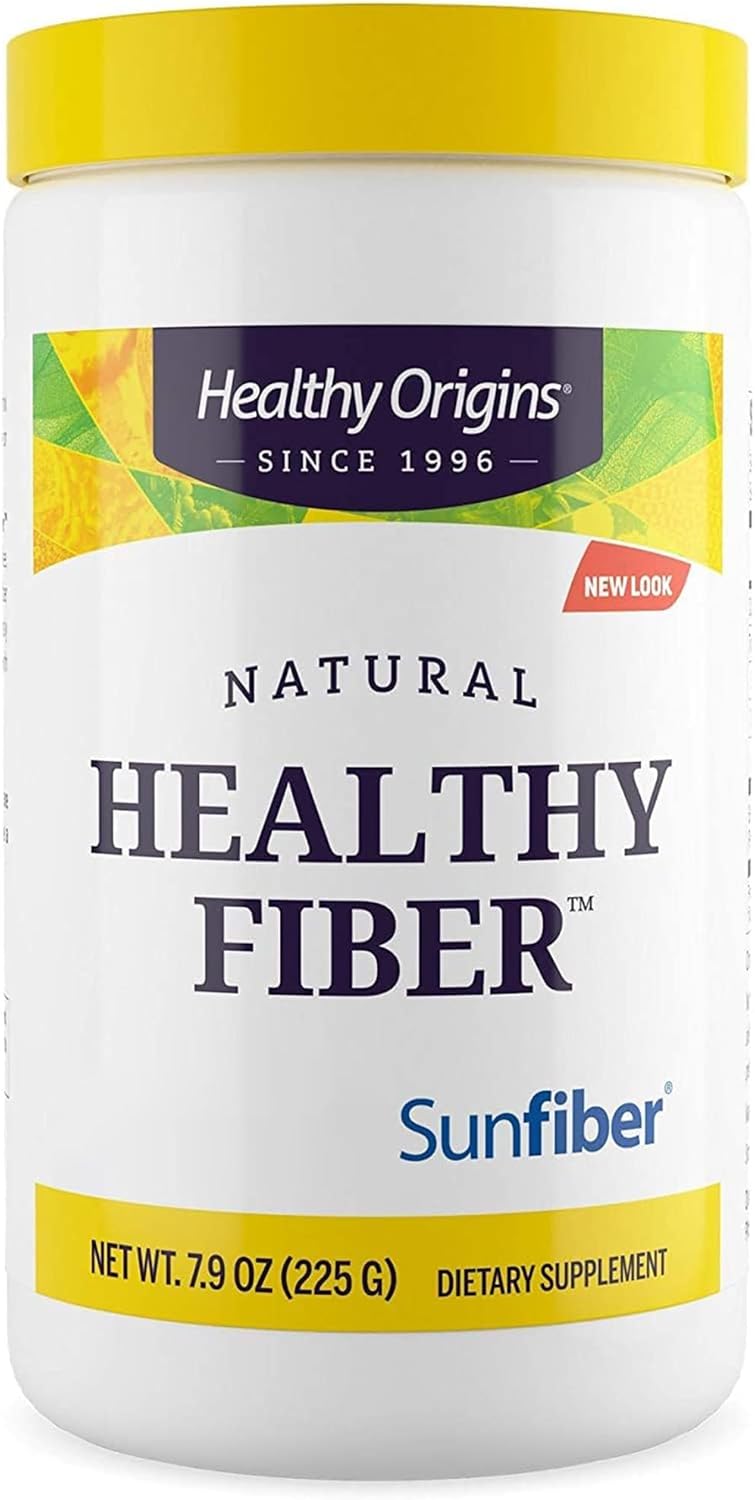 Healthy Origins, Natural Healthy Fiber, Dietary Fibre from Guar Gum, 226g Vegan Powder, Lab-Tested, Vegetarian, Soy Free, Gluten Free, Non-GMO