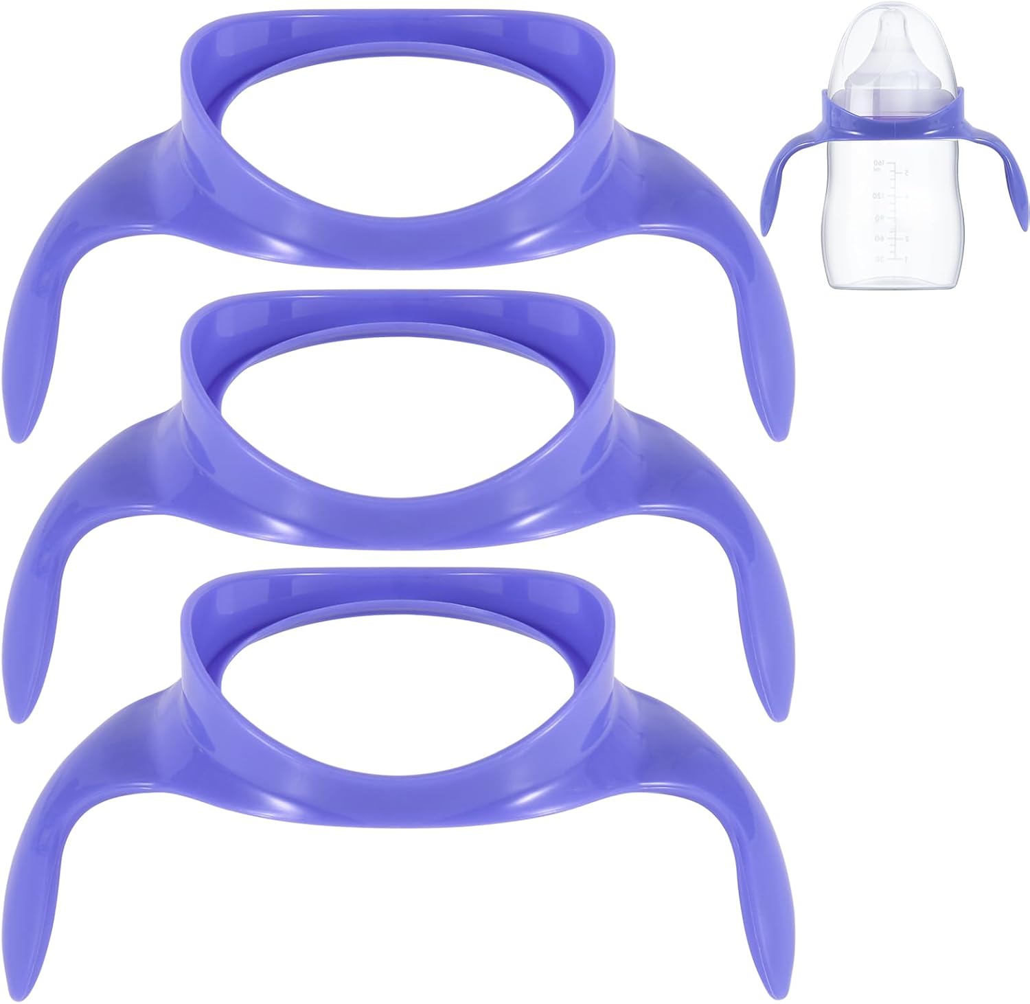 Gosknor 3pcs Handles for Lansinoh Baby Bottles, Removable Anti-Colic Breastfeeding Bottle Holder Easy-Grip Replacement Handle Accessories for Newborn 5oz/8oz Bottles, BPA Free