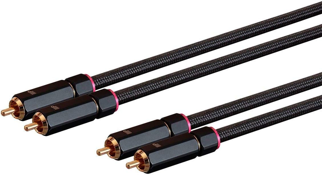 Monoprice - 138076 Male RCA Two Channel Stereo Audio Cable - 3 Feet - Black, Gold Plated Connectors, Double Shielded with Copper Braiding - Onix Series
