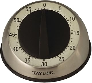 Taylor RA14276 Mechanical Stainless Steel Timer for School, Learning, Projects, and Kitchen Tasks, One Size, Multicolor