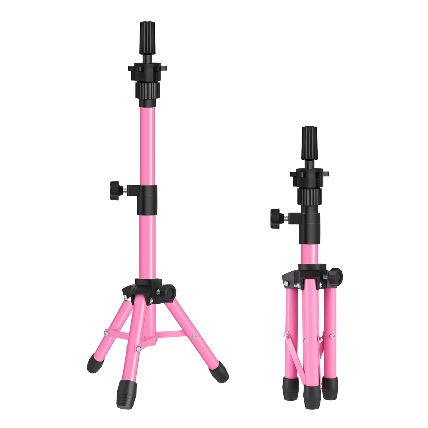 25 Inch Mannequin Head Stand Tripod for Mannequin Head Wig Stand Tripod Wig Head Stand for Training Heads and Canvas Block Head (Mannequin Head Not Included,Pink)