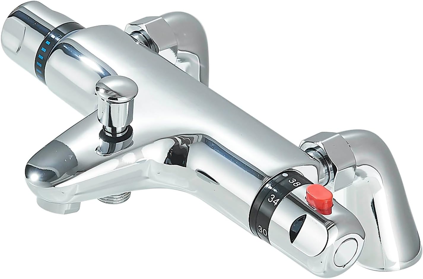 Thermostatic Bath Shower Mixer Tap ZAMERY Deck Mounted Thermostatic Bath Tub Taps Solid Brass Thermostatic Bathtub Shower Mixer Bar Valve Thermostatic Bath Mixer Taps with 38°C Safety Anti-Scald