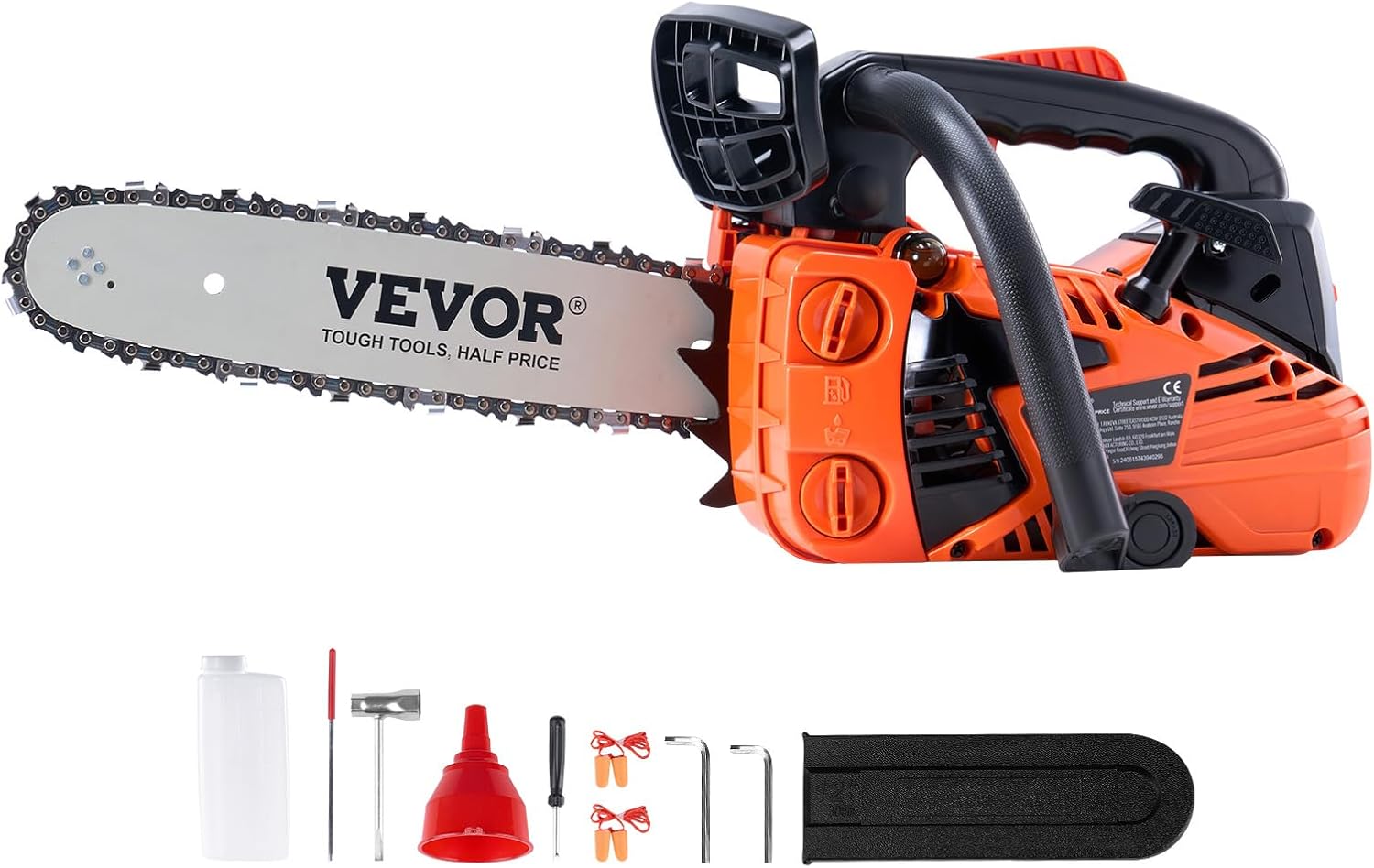 VEVOR Gas Powered Chainsaw 25.4CC 2-Cycle 12 Inch 1.2HP Cordless Chain Saw