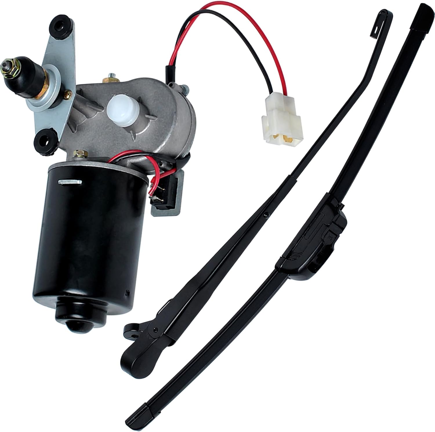 Wadoy UTV Windshield Wiper Kit 12V Compatible with Polaris Ranger RZR 800/900 / 1000, Electric 90 Degree Windshield Wiper Motor & Universal Power UTV Windshield Kit 16" Wiper Blade