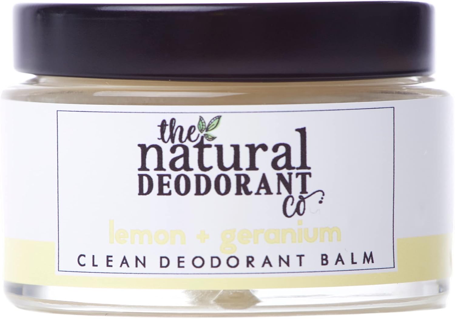 The Natural Deodorant Co, Clean Deodorant Balm Lemon & Geranium 55g, Aluminium Free, Plastic Free, All Day Protection