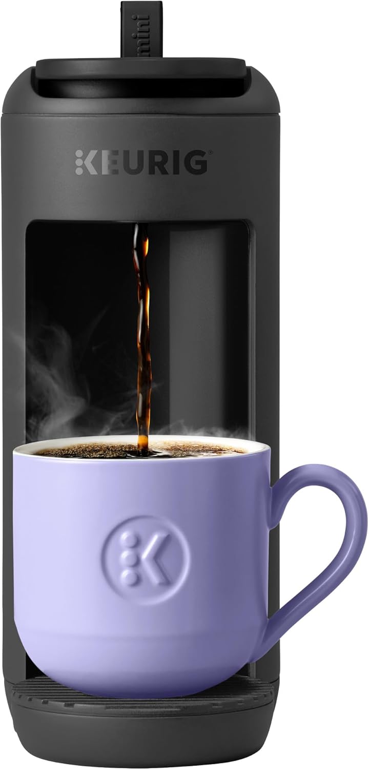 Keurig K-Mini Mate Single Serve K-Cup Pod Coffee Maker, Brews Up to 12 oz Cup, Compact Portable Coffee Machine for Small Spaces, Great For Dorms & Offices, Black