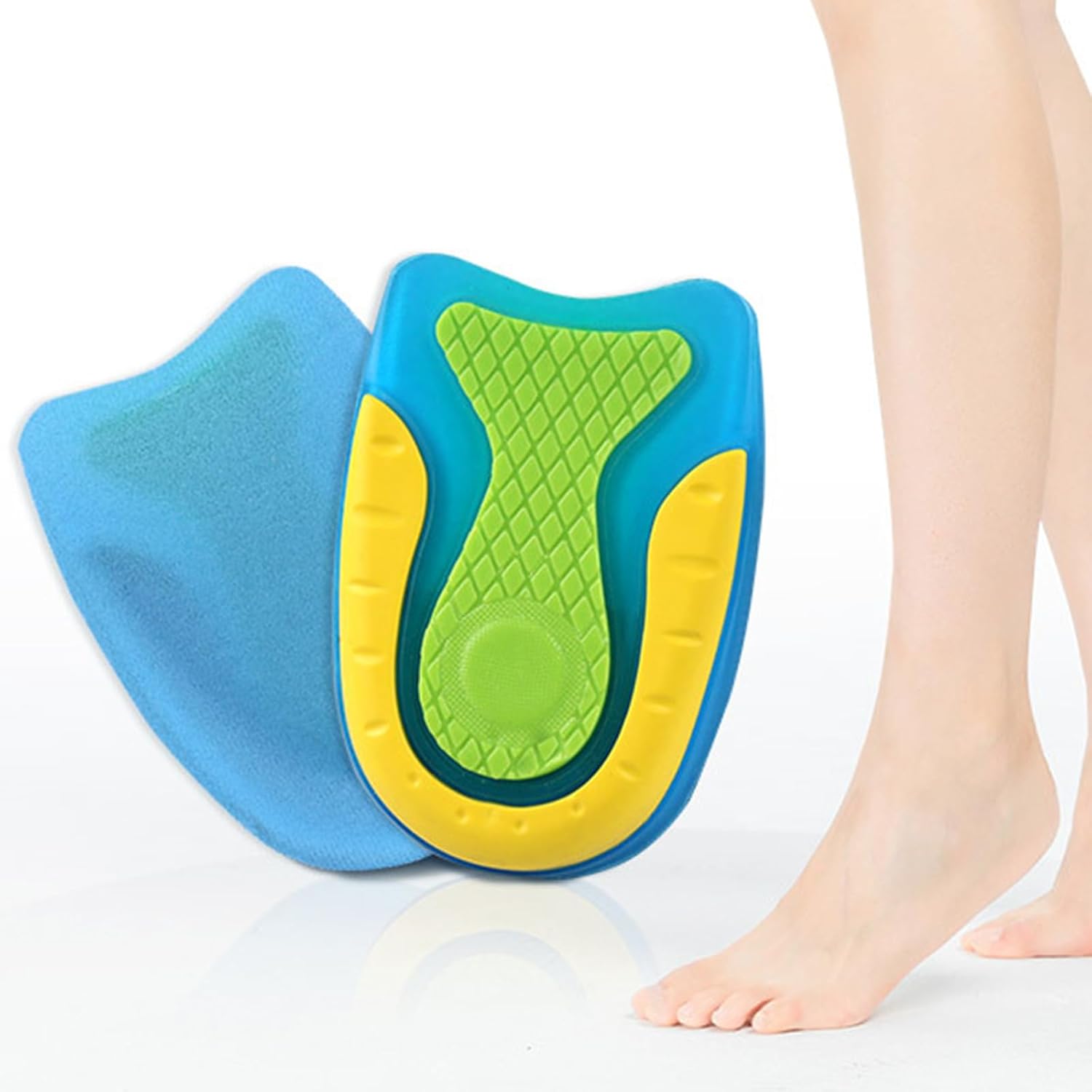 Yeria 3 Pairs Heel Cushion Pads for Plantar Fasciitis, Gel Heel Pads for Women & Men, Heel Support Pads Cushions for Plantar Fasciitis Heel Pain (L)