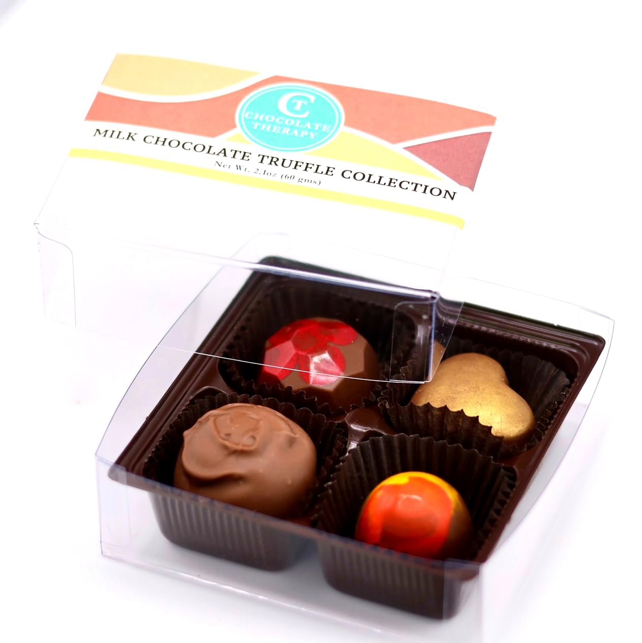 Chocolate Therapy by Sweet Remedies – Gourmet Milk Chocolate Truffle Box, 4pc, Handmade Chocolate, Creamy and Smooth chocolates, Sweet Occasion Gift Box. Holiday Box