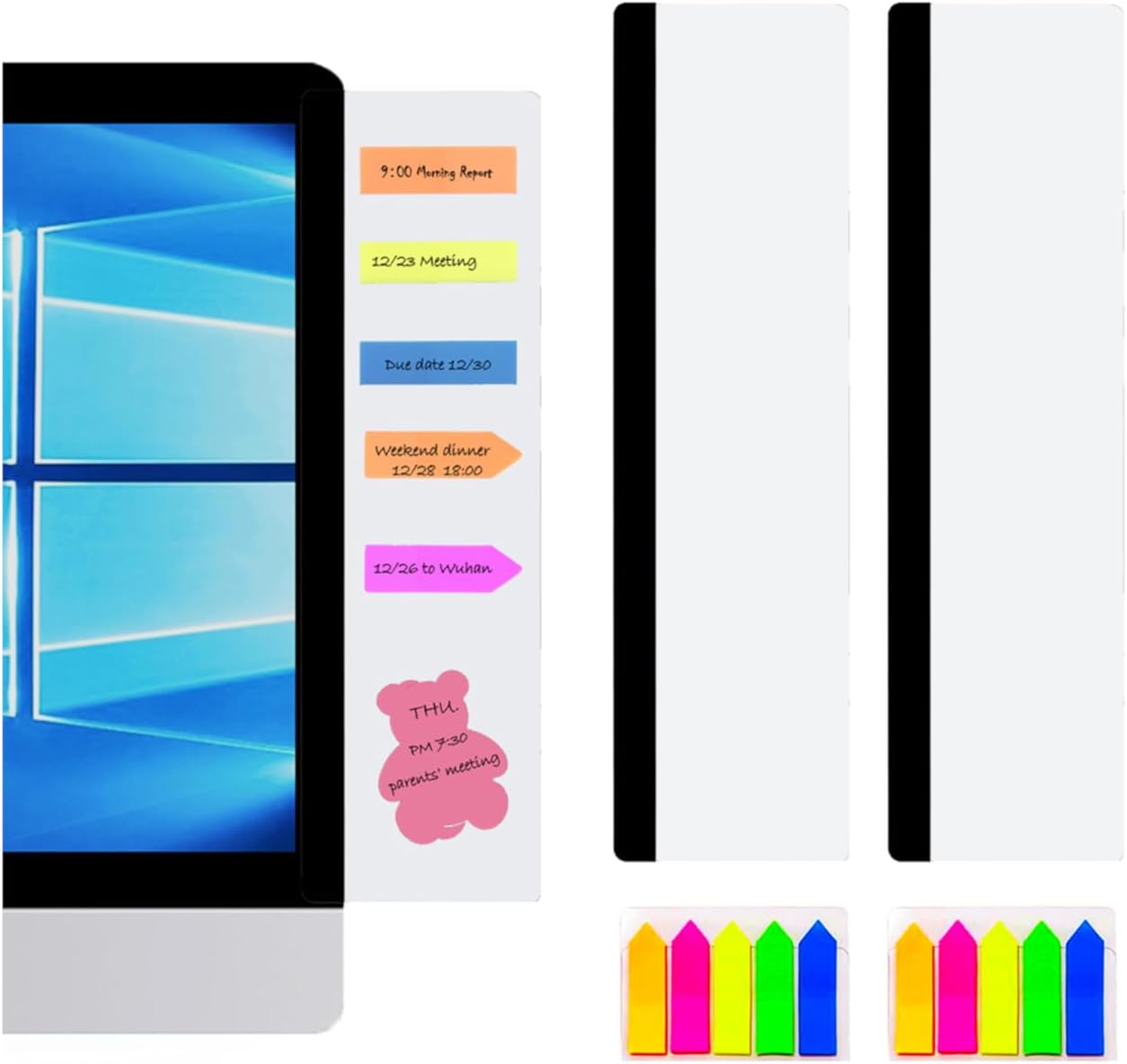 LRZCGB Memo Board, 2 Pieces Acrylic Monitor Sticky Note Holder