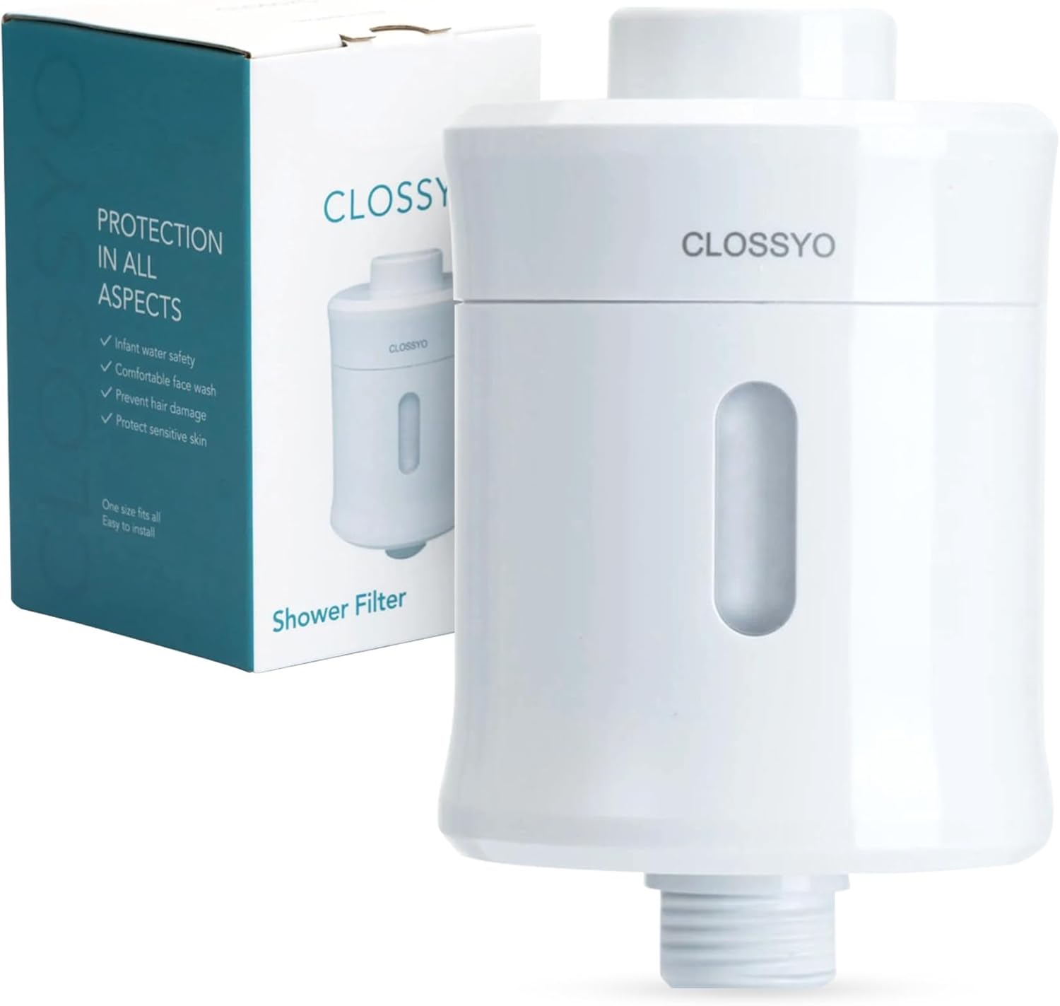 CLOSSYO Multi-Stage Shower Filter, 15000L Capacity with KDF55 - Removes Chlorine, Softens Hard Water