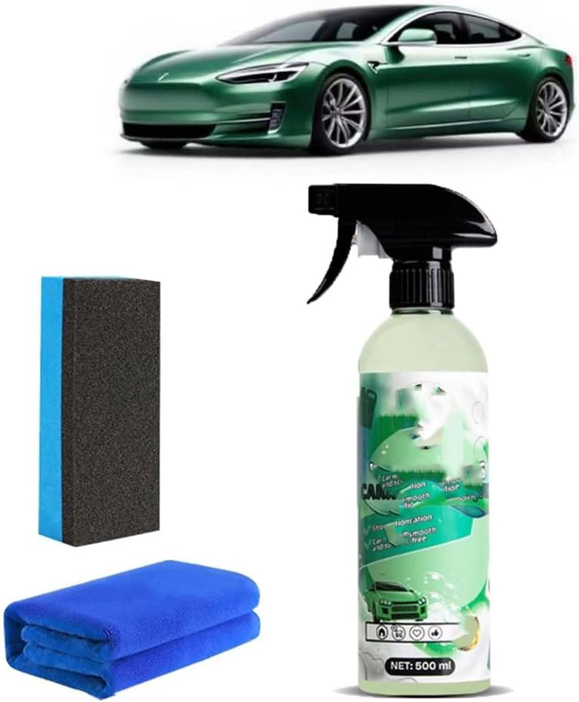 Waterless Car Wash Solution, Waterless Car Wash Spray, Automotive Cleaner Waterless Cars Washing Coat Treatments, Suitable for All Vehicles Surfaces