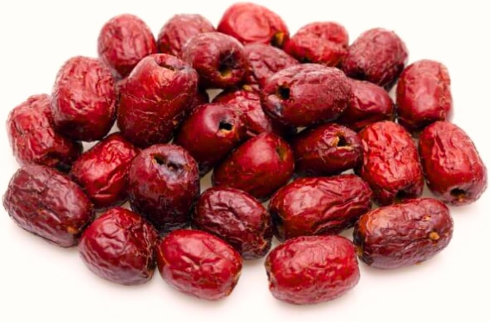 Jujube dates fruit 200g - Chinese Dried Red Date Berries for Tea, Soups, Desserts in Resealable bag (200g)