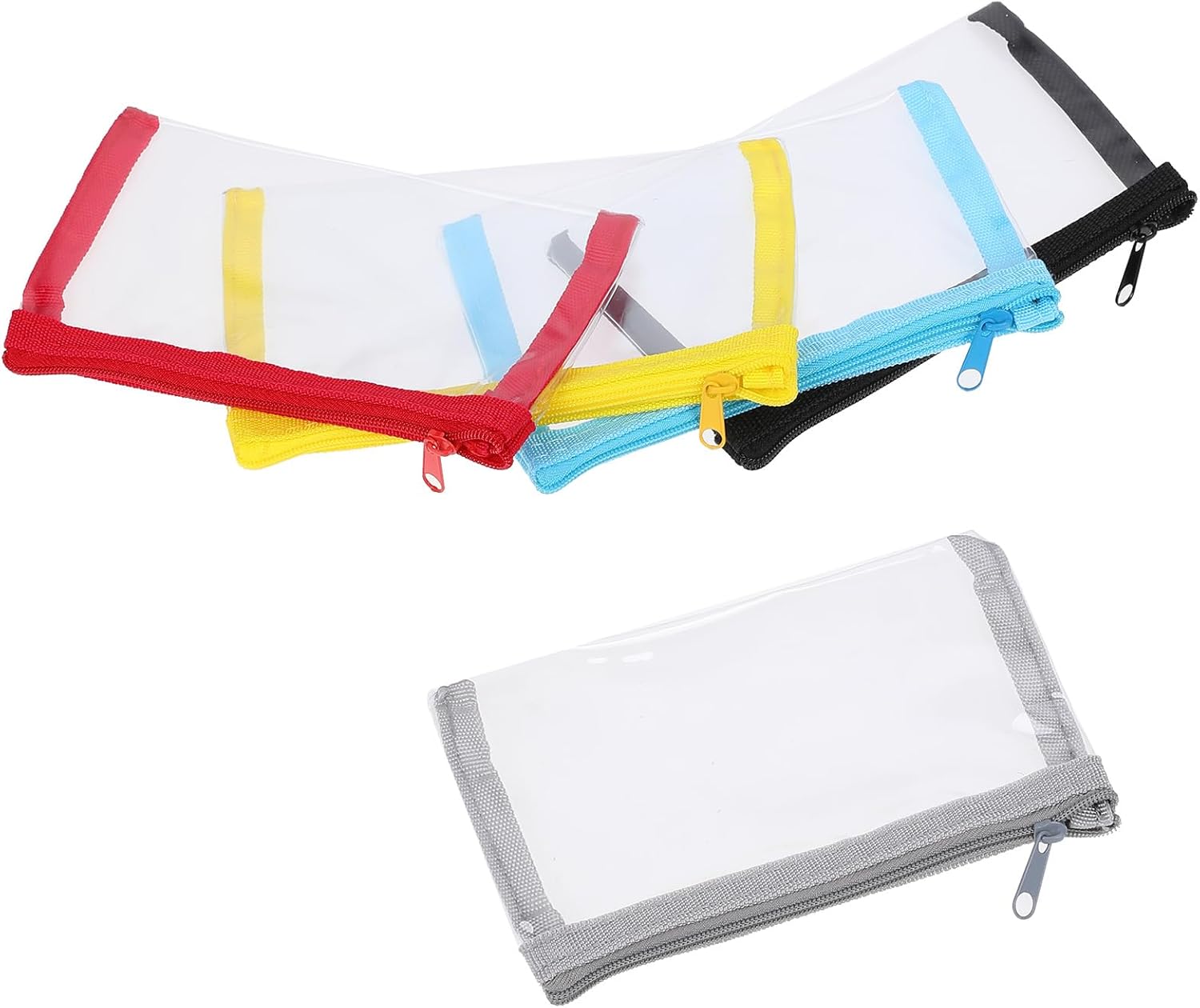 5 Pcs 6 x 3.5-inch Clear Waterproof Cosmetic Bag with Zipper Small Makeup Pouches for Purse Mini Clear Zipper Bag Small Travel Kit Storage Pouch for Bathroom Vacation Organizing(Small)