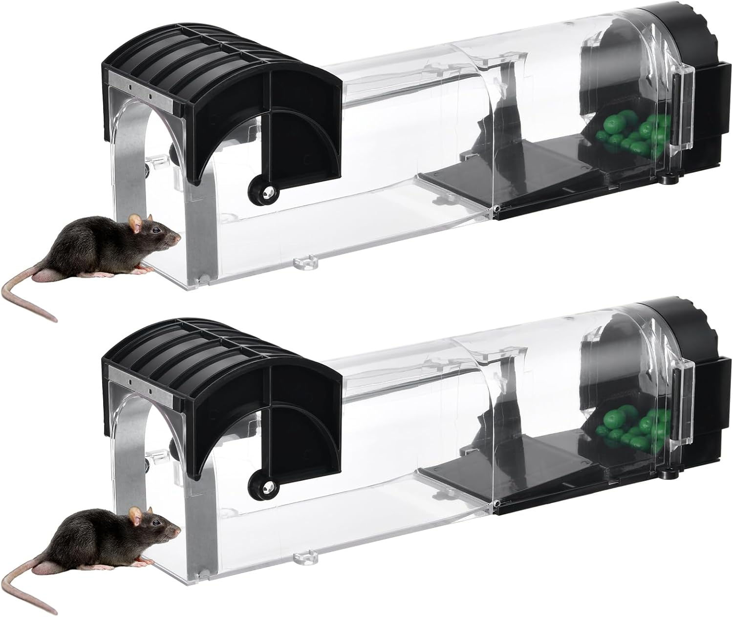 WHEELIO 2 X Humane Mouse Traps, Upgraded Sensitive Mouse Traps for Indoors and Outdoors, Live Mice Traps, Effective and Easy to Clean Rodent Catchers For Home, Commercial, Outdoor