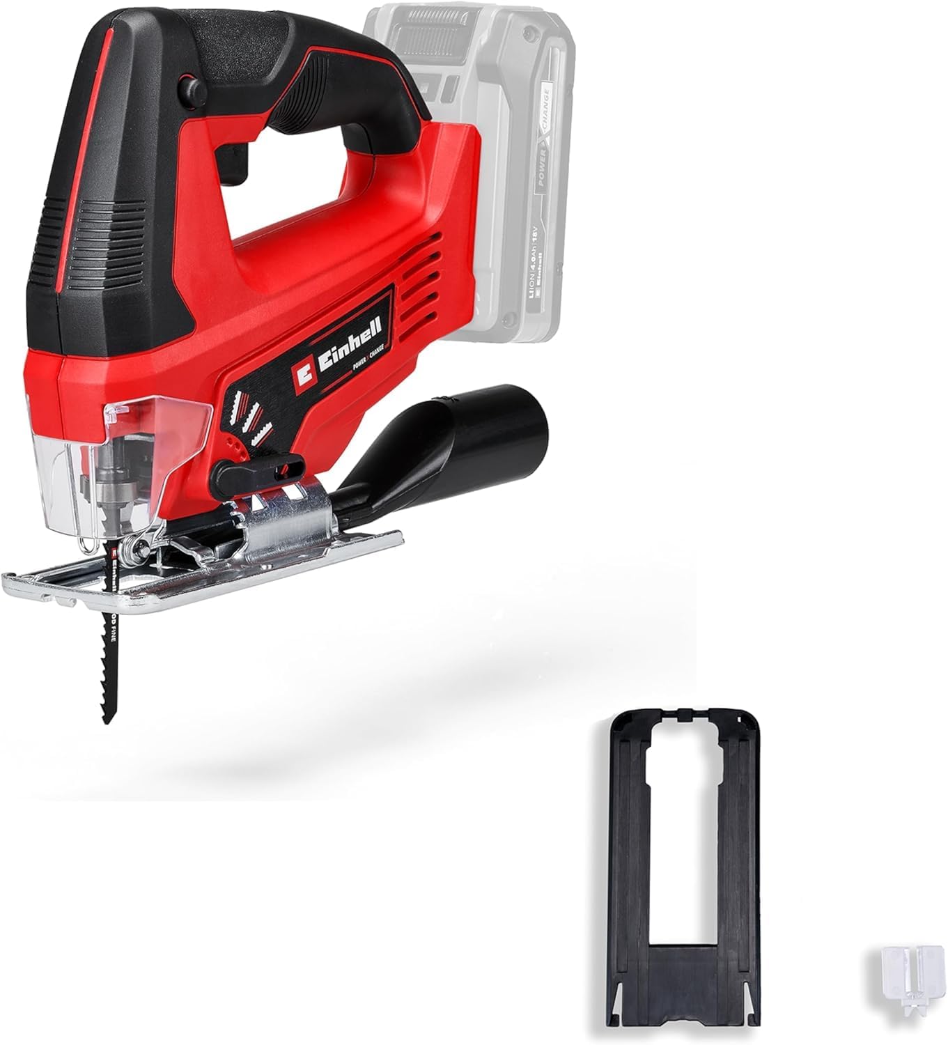 Einhell Power X-Change 18V Cordless Jigsaw - Battery Powered Electric Saw To Cut Wood, Plastic and Metal - TC-JS 18 Li Solo Jig-Saw Tool - Battery And Charger Not Included