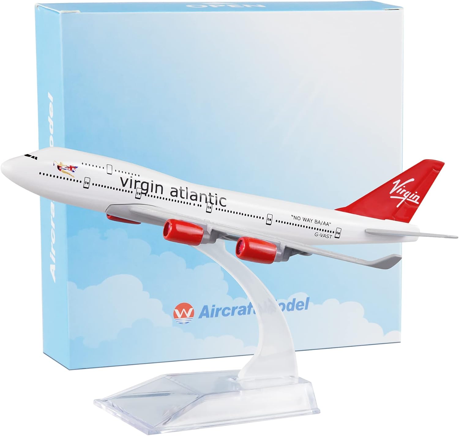 Busyflies Diecast Planes - 16cm Virgin Atlantic 747 Model 1:400 Alloy Plane for Collection
