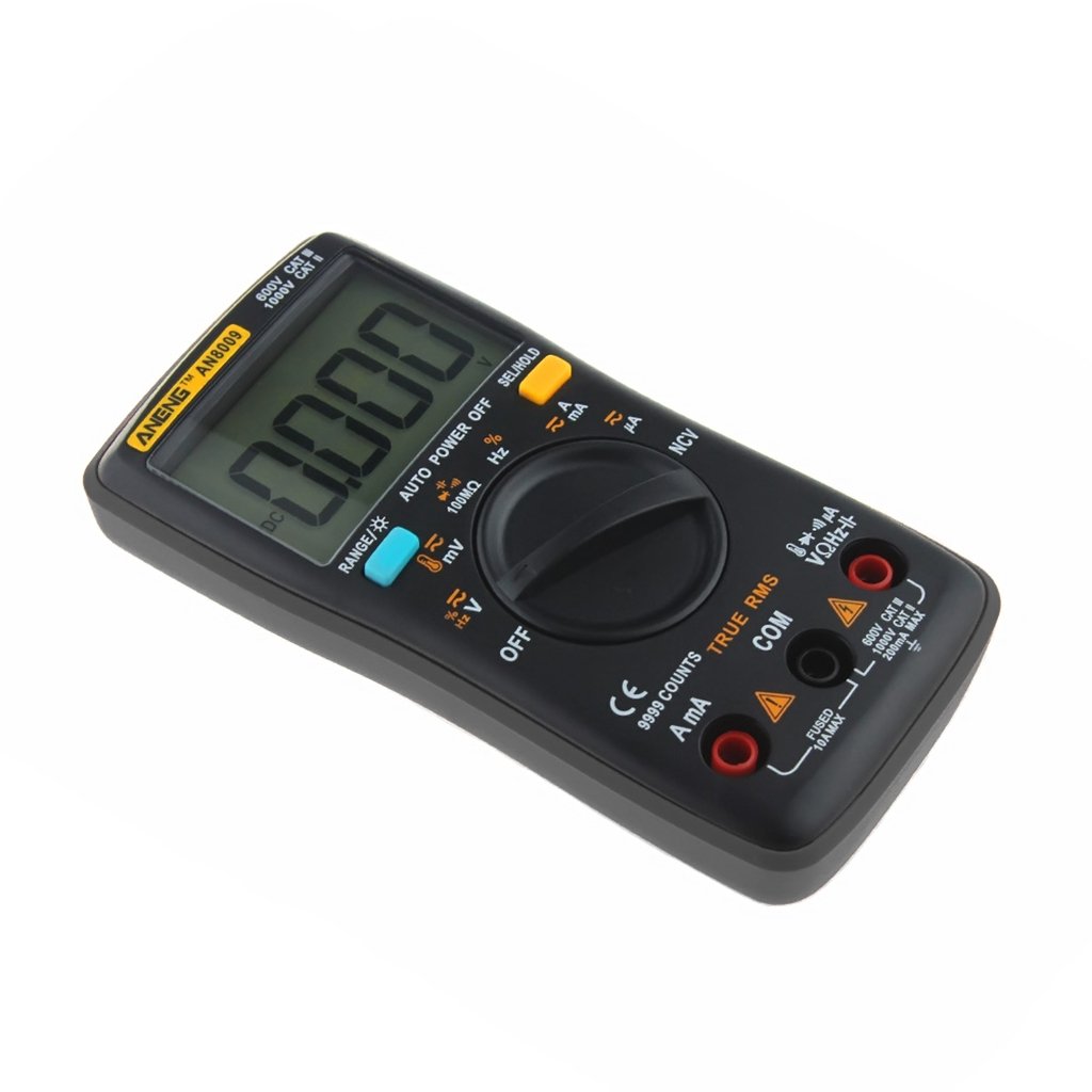 AN8009 True-RMS Auto Range Digital Multimeter NCV Ohmmeter Voltage Ammeter Black Digital Multimeter Voltage Tester Meter Multimeters Multimeter Electrical Tester AstroAI Amp Meter