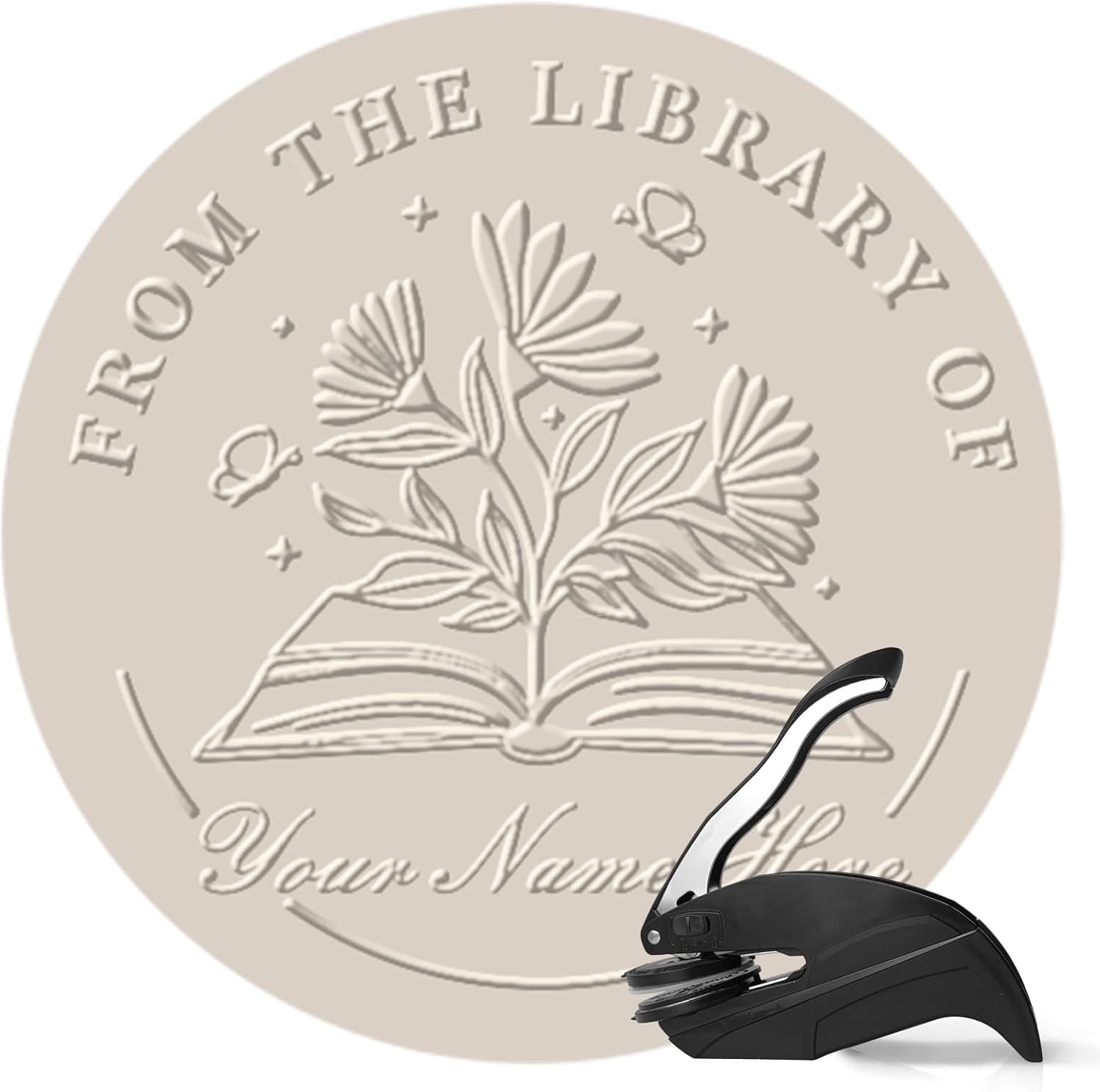 Custom Library Embosser Personalized Book Embosser from The Library of Ex Libris Custom Self-Inking Stamp Seal Book Lover Gift