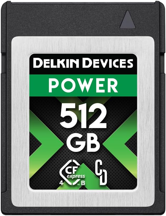 Delkin Power Memory Card - CFexpress Type B 4.0 for Digital Cameras | Ideal for Express Transfer of Images and Videos for Storage | Memory Card Storage (512GB)
